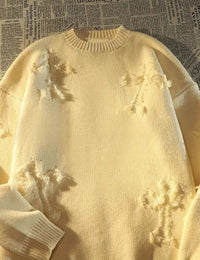 Vintage Oversize Pullover mit Fransen für Damen
