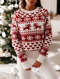 Pull de Noël Femme Festif Avec Rennes Mode De Vacances