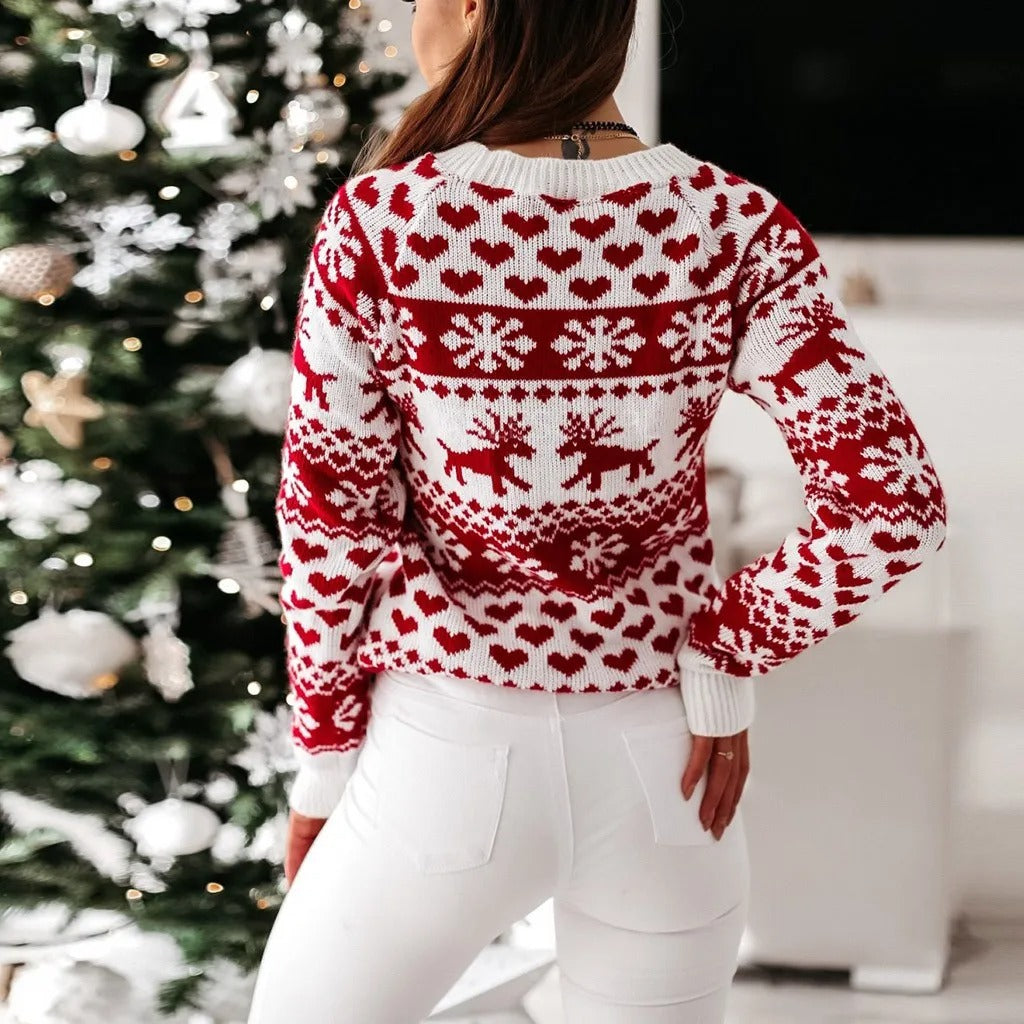 Pull de Noël Femme Festif Avec Rennes 4