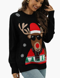 Weihnachtspullover für Damen mit Rentiermotiv, Wintermode
