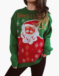 Pull de Noël Femme avec Motif Festif Mode Hiver Femme