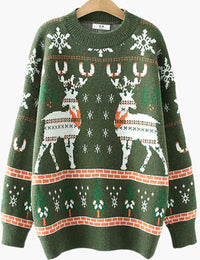 Pull de Noël Femme avec Motif Renne Maille