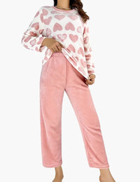 Pyjama Femme 2 Pièces Imprimé Col Rond Chemise Imprimée Femme