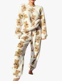 Fleece Damenpyjama Winter Bequeme Entspannung