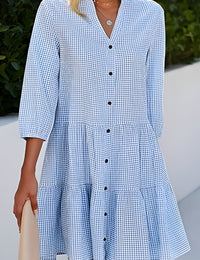 Robe Midi Élégante et Polyvalente Femme Mode Décontractée