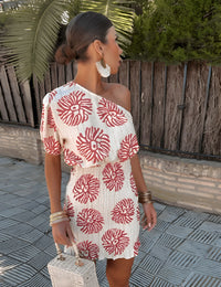 Lässiges korallenfarbenes Sommerkleid aus fließender Baumwolle Damen S-XL