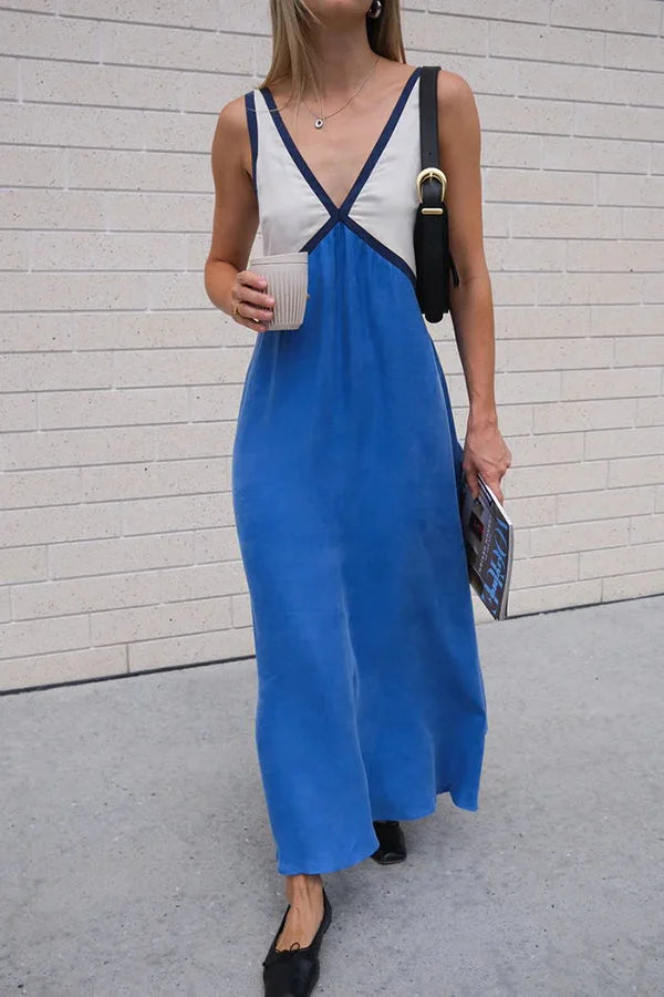 Robe Femme Midi Colorblock Élégante 13