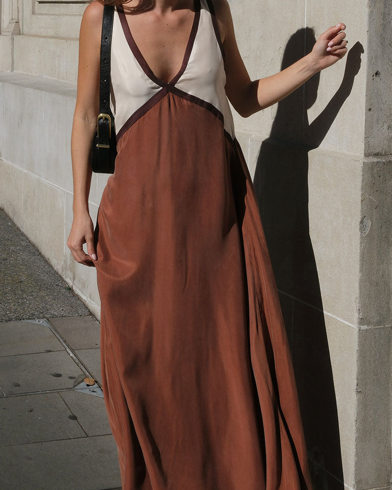 Robe Femme Midi Colorblock Élégante 8