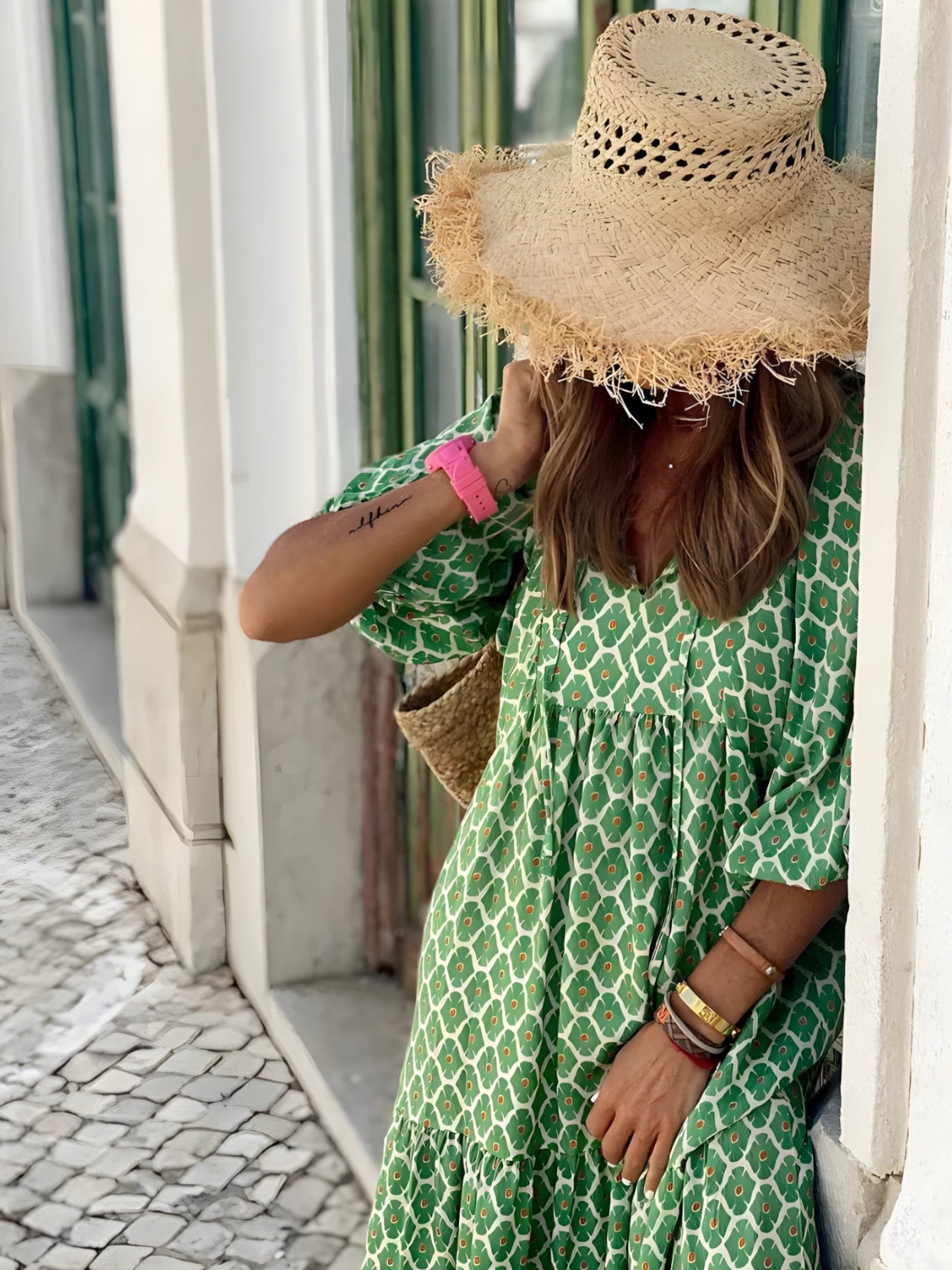 Długa sukienka damska boho w kwiaty, maxi na lato, zwiewna i lekka