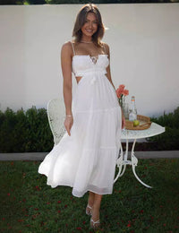 Robe Longue Femme Décontractée Avec Jupe Superposé