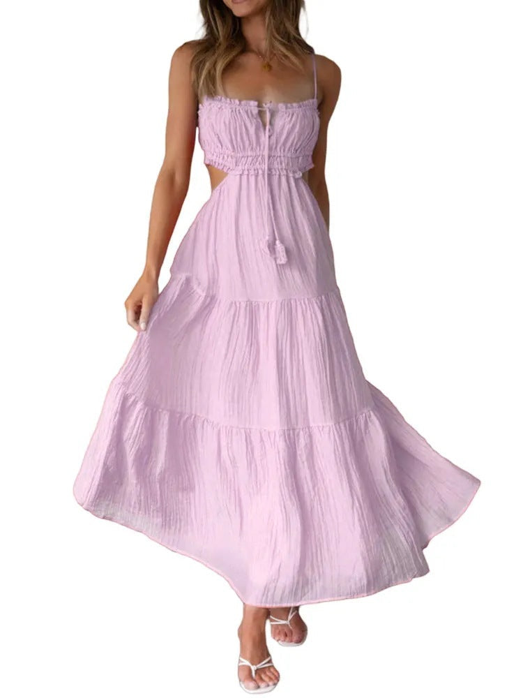 Robe Longue Femme Décontractée Avec Jupe Superposée 3