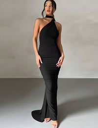 Damen Lange Kleid Rückenfrei aus Polyester
