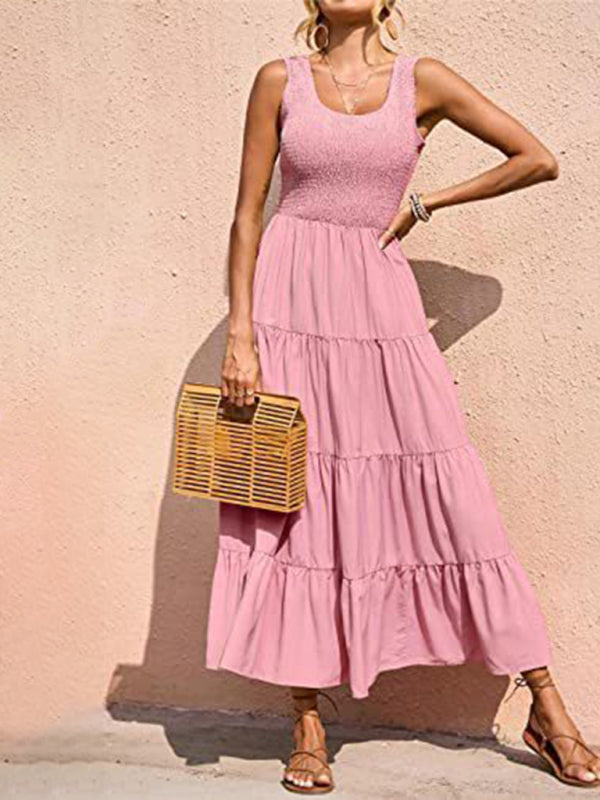 Robe Longue Femme Élégante Été Plissée 4