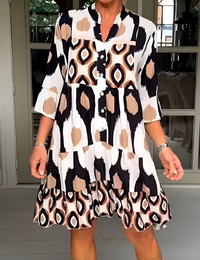 Maxikleid Damen mit Print Lässiger Stil Raffinierte Mode