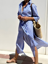 Celeya | Robe Longue Femme Élégante Rayée