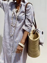 Celeya | Robe Longue Femme Élégante Rayée