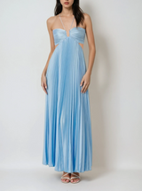 Robe Longue Femme Élégante d'Été Plissée 0