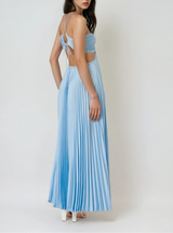 Robe Longue Femme Élégante d'Été Plissée 1