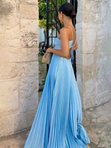 Robe Longue Femme Élégante d'Été Plissée 3