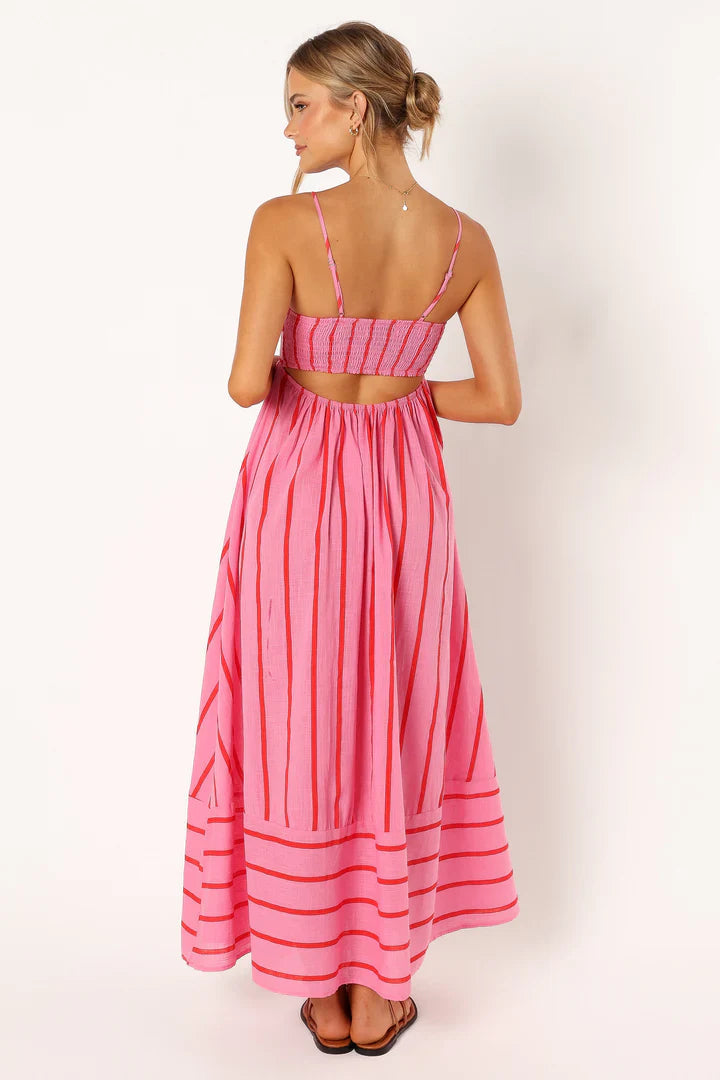 Robe Longue Femme Élégante d'Été Rose 1