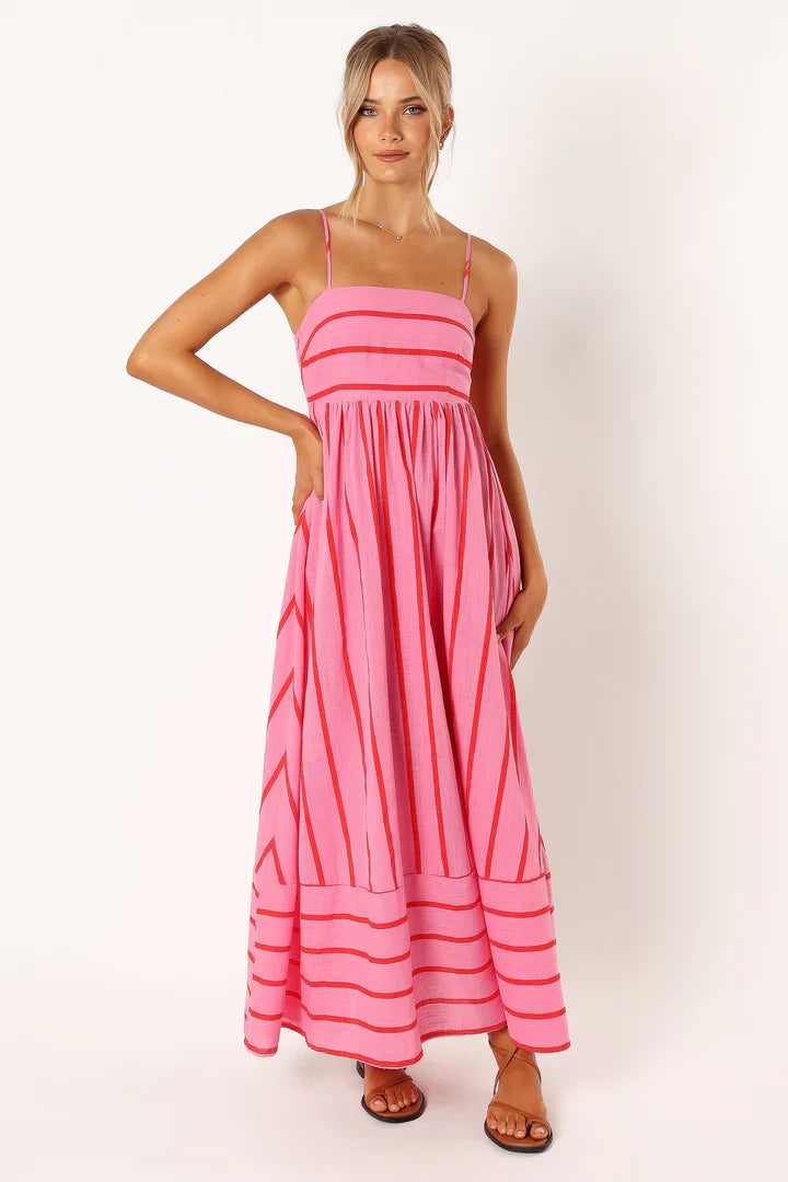 Robe Longue Femme Élégante d'Été Rose 2