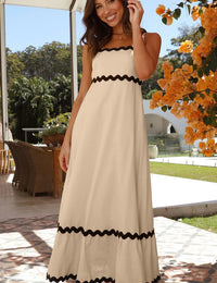 Robe Longue Femme Été à Bretelles Mode Printemps-Été