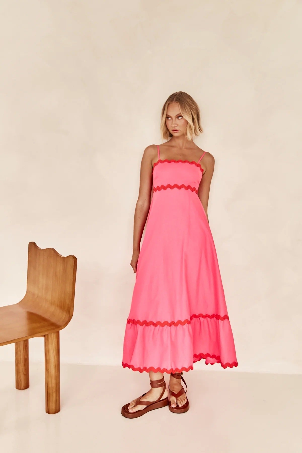 Robe Longue Femme Été Élégante à Bretelles 3