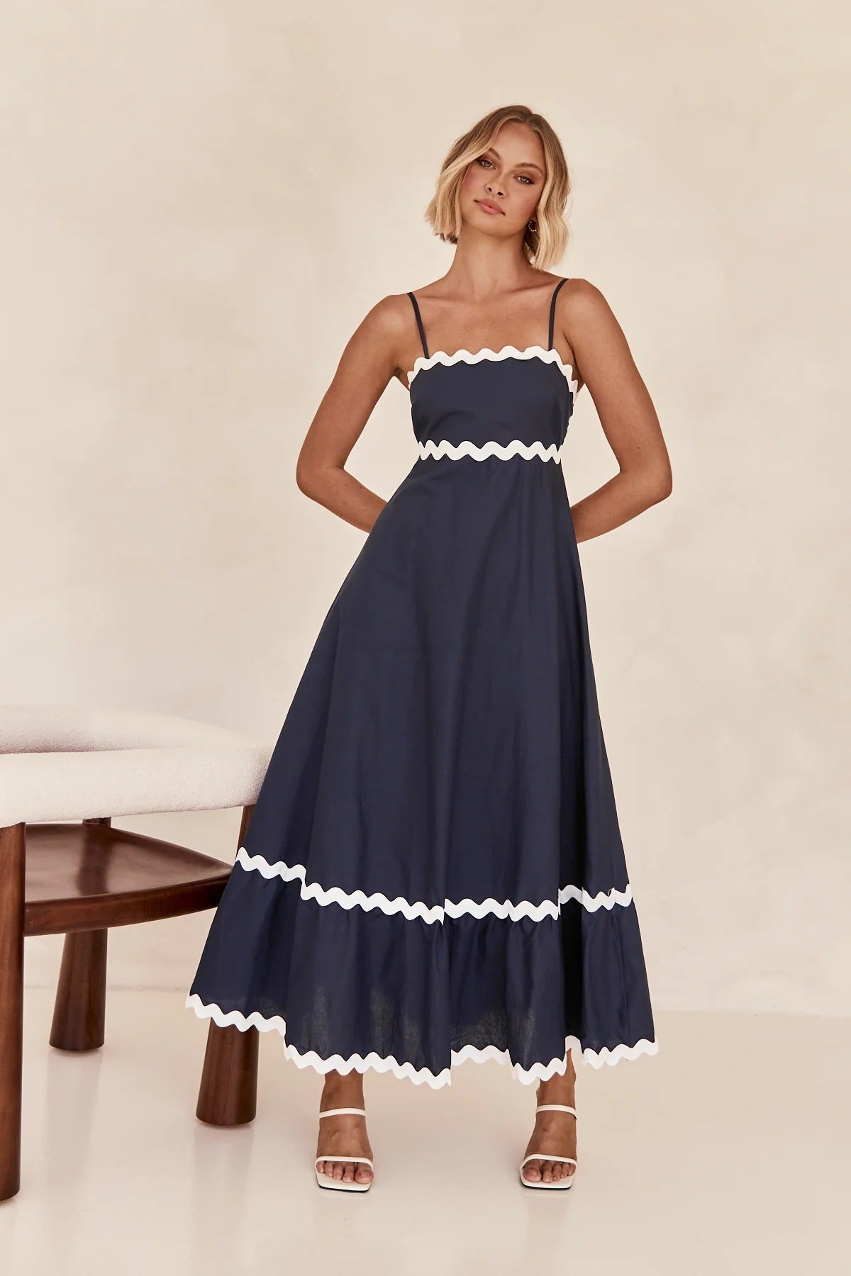 Robe Longue Femme Été Élégante à Bretelles 4