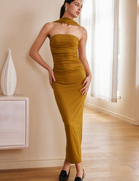 Elegantes und bequemes Midikleid mit Neckholder Damen
