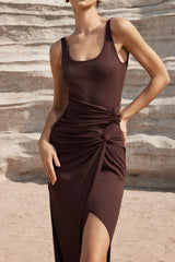 Isobel | Robe Midi Femme Elegante Fendue