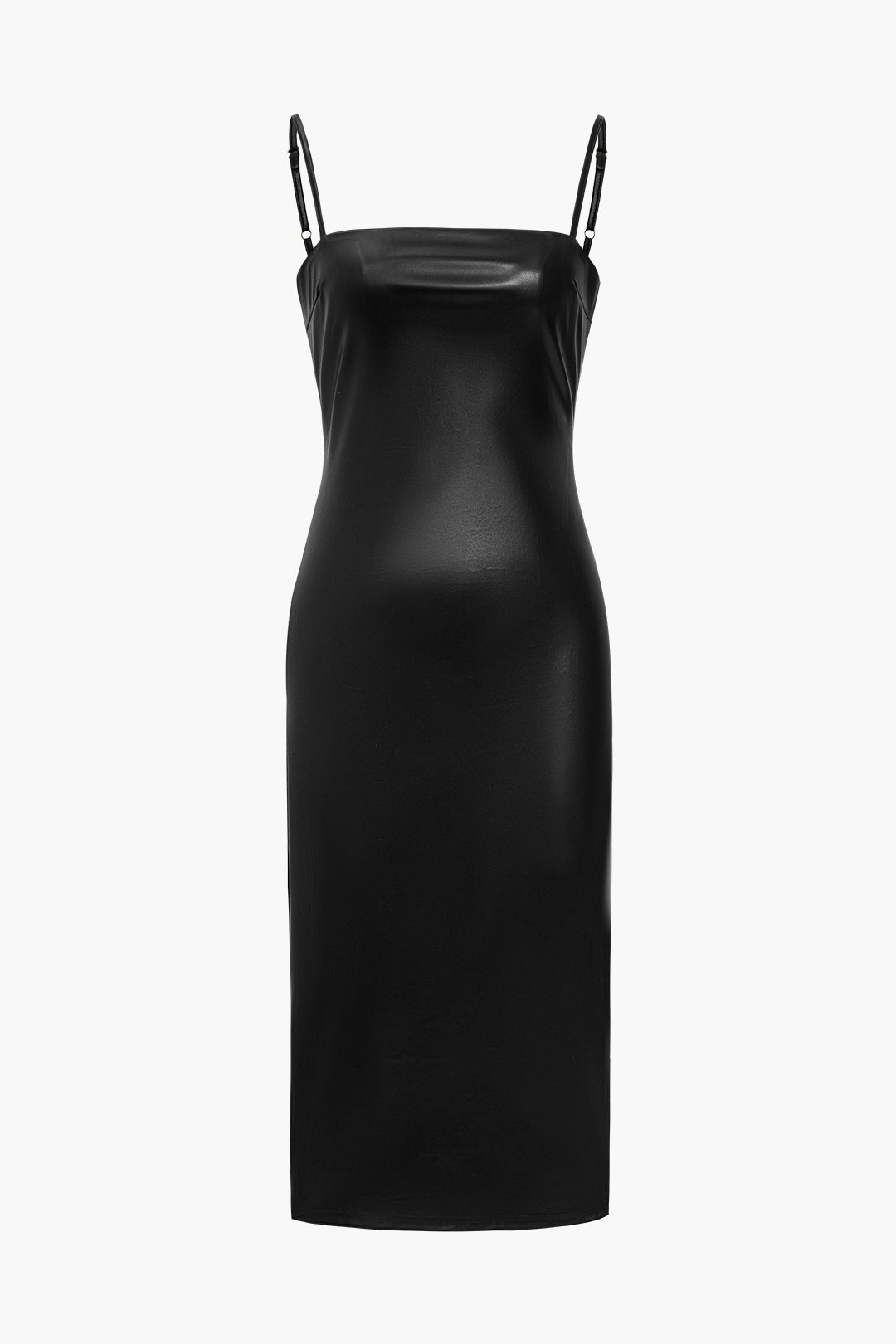 Robe Midi Femme Élégante en Simili Cuir 0