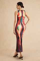 Robe Midi Femme Imprimé Abstrait Confortable 6