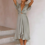 Aiah | Robe Midi Femme Vintage Élégante
