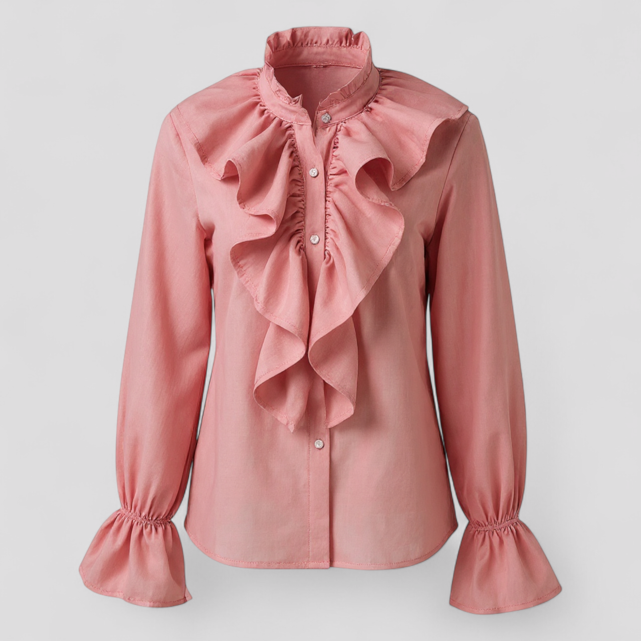 Céleste – Blouse Élégante à Volants avec Manches Statement