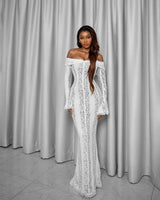 dresses : Seroa Robe élégante en tricot à manches longues in van Seroa
