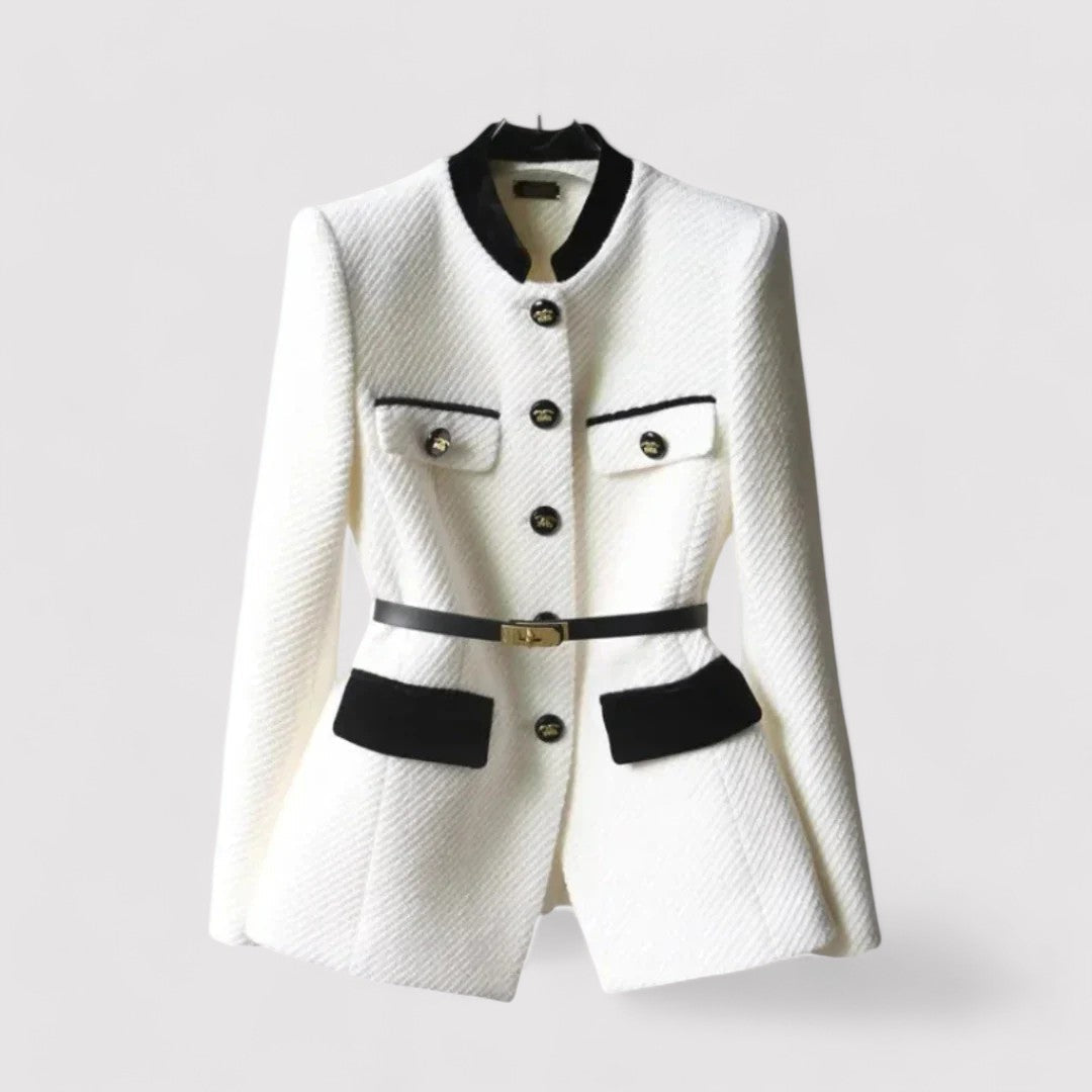 other : Sophia - Blazer Classique Luxueux avec Ceinture à la Taille in Blanc van Seroa