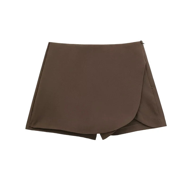skirts : Isabelle - Jupe-Short Sportive et Tendance avec Short Intégré in Marron van Seroa