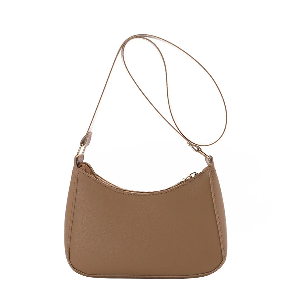 bags : Sac à Épaule Rétro Tendance en Cuir PU in Chameau van Seroa