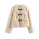 other : Manteau de luxe pour dames avec polaire in Beige van Seroa