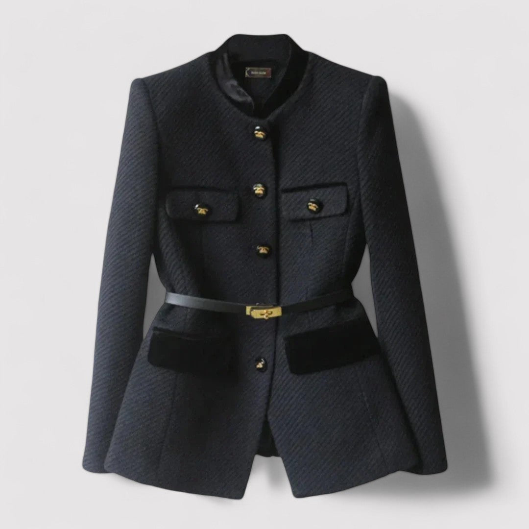 other : Sophia - Blazer Classique Luxueux avec Ceinture à la Taille in Noir van Seroa