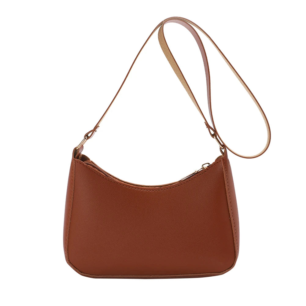 bags : Sac à Épaule Rétro Tendance en Cuir PU in Brun clair van Seroa