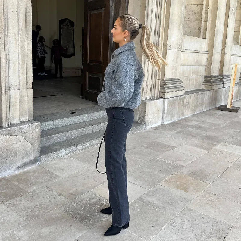other : Bella – Veste Courte Chaude en Laine Mélangée avec Poches et Fermeture Éclair in van Seroa