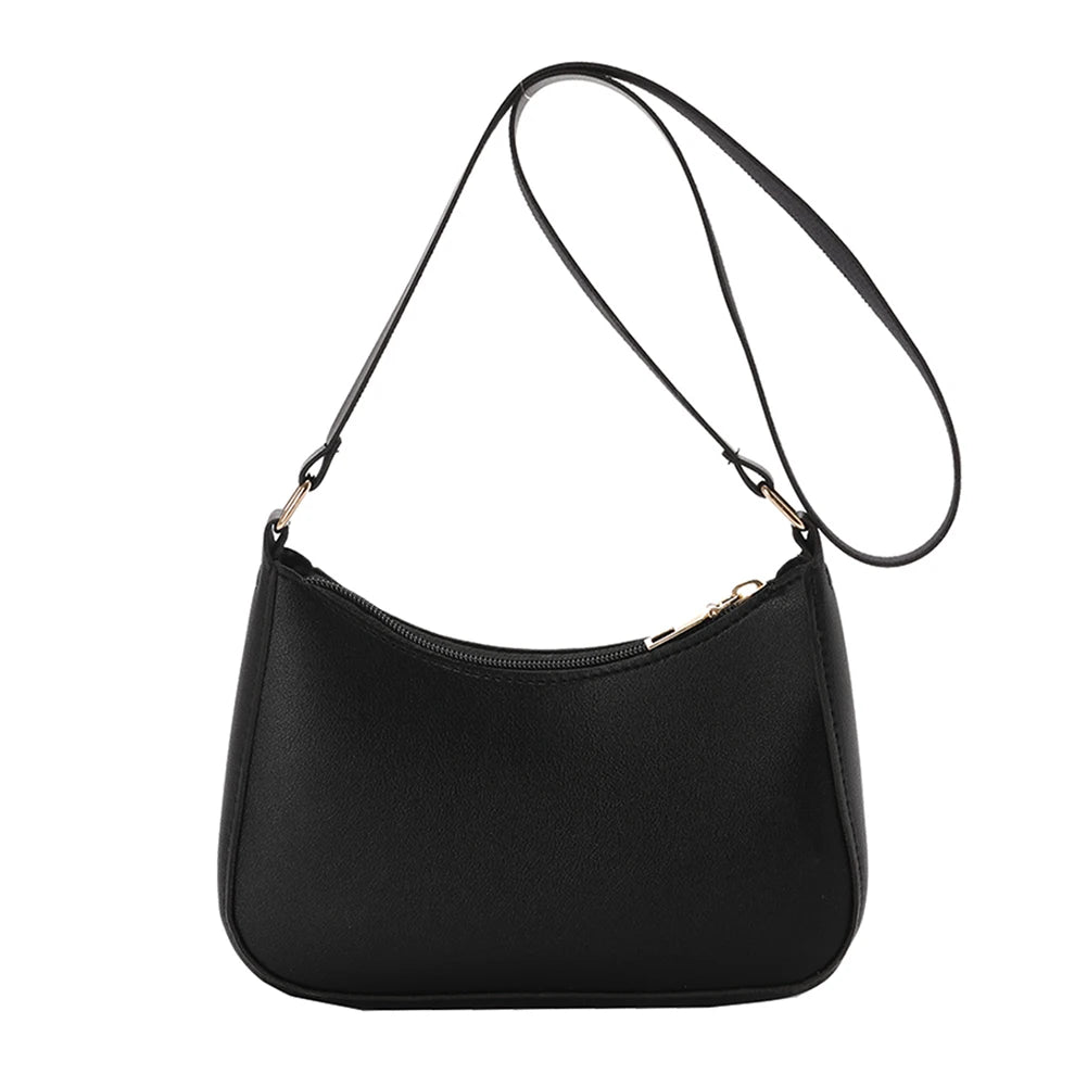 bags : Sac à Épaule Rétro Tendance en Cuir PU in Noir van Seroa