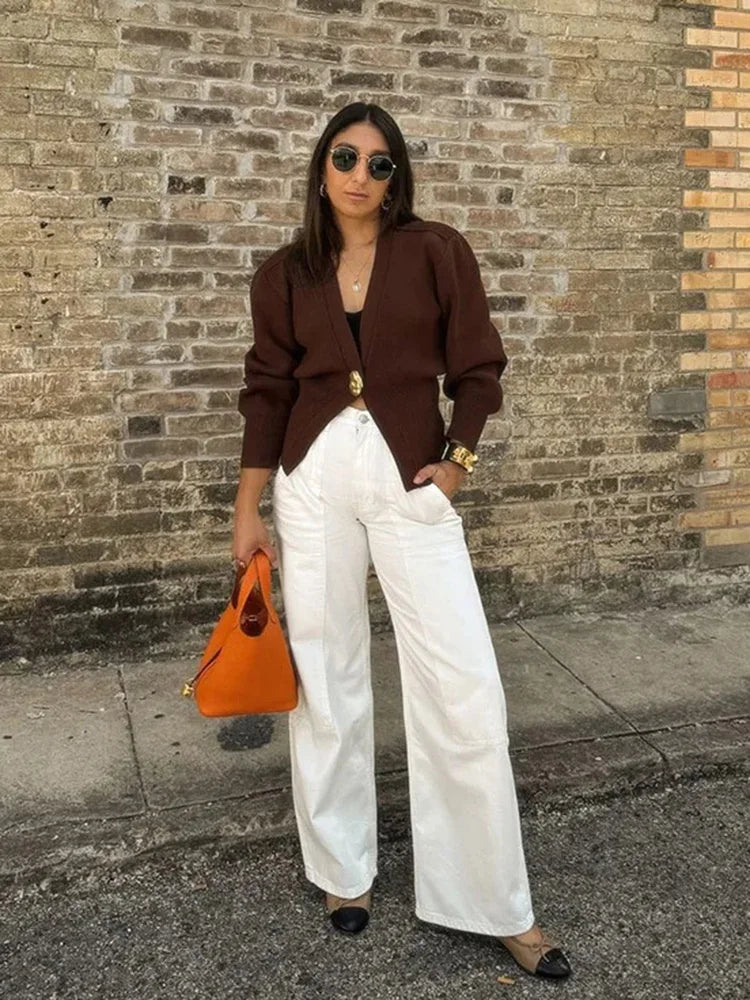 other : Cardigan Tricoté Chic avec Boutons Uniques in van Seroa
