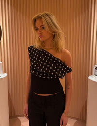 Luftiges Damenoberteil mit Punkten Tops Blusen Modeaccessoires
