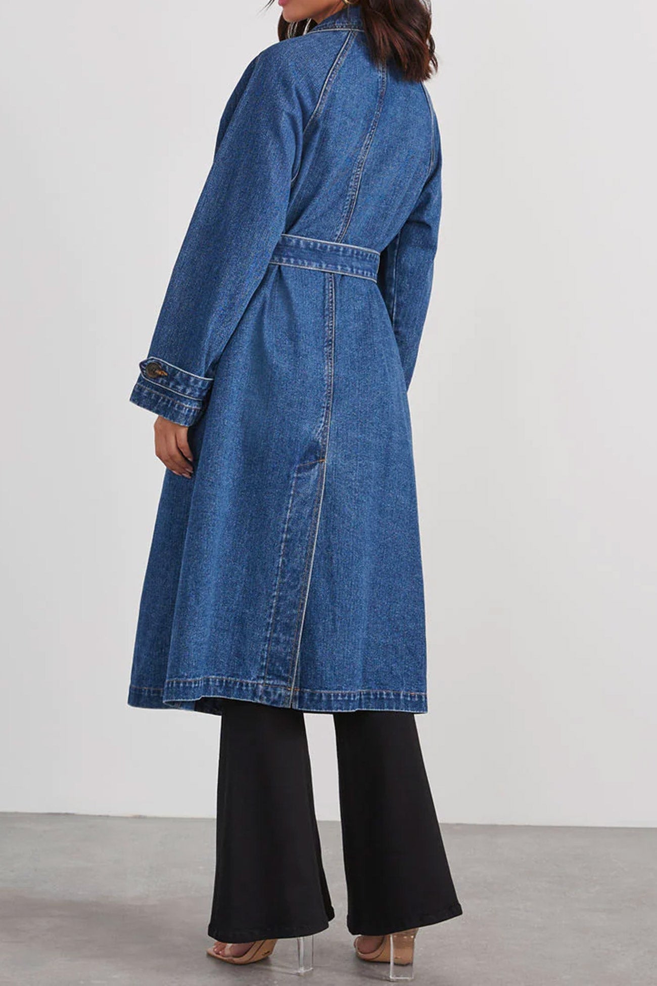 Trench Femme en Jean Chic Ajusté 5