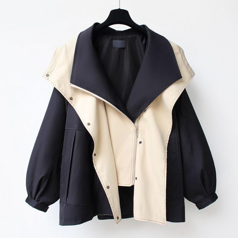 Veste Femme Asymétrique Bicolore Moderne 1