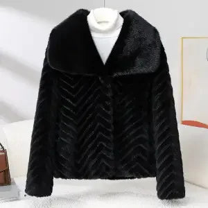 Veste Femme Chic en Faux Vison Chevron 7