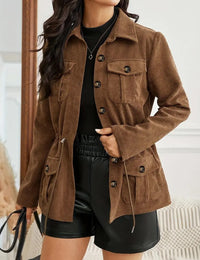 Damenjacke aus Braunem Cord Weibliche Mode