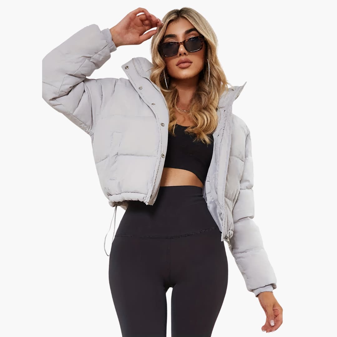 Veste Femme Courte Pratique à Capuche 4